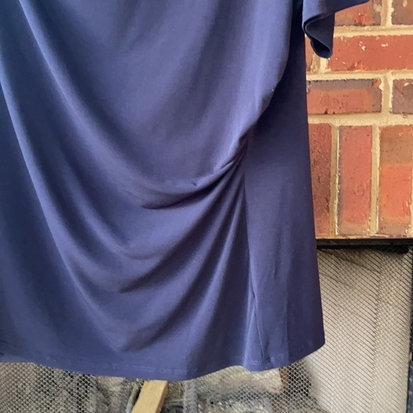 Lane Bryant Navy Blue Short Sleeve Blouse 18 20 - Picture 3 of 4